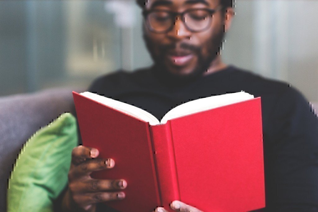 a man reading a book