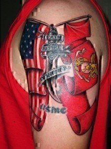 beautiful American Flag Tattoo