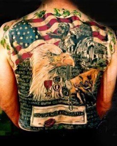 American flag and bald eagle tattoo idea