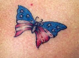 American flag tattoo on a butterfly