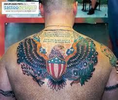 Cool American Flag and Bald Eagle tattoo