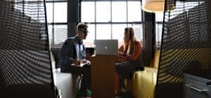an interview with two people