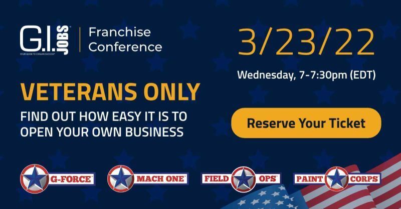 The G.I. Jobs veteran franchise conference helps veterans decide if buying a franchise is right for them. Reserve your ticket here.