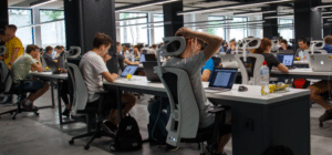 office workers at desks