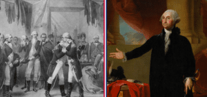 george washington celebrates the signing of the constitution with his men