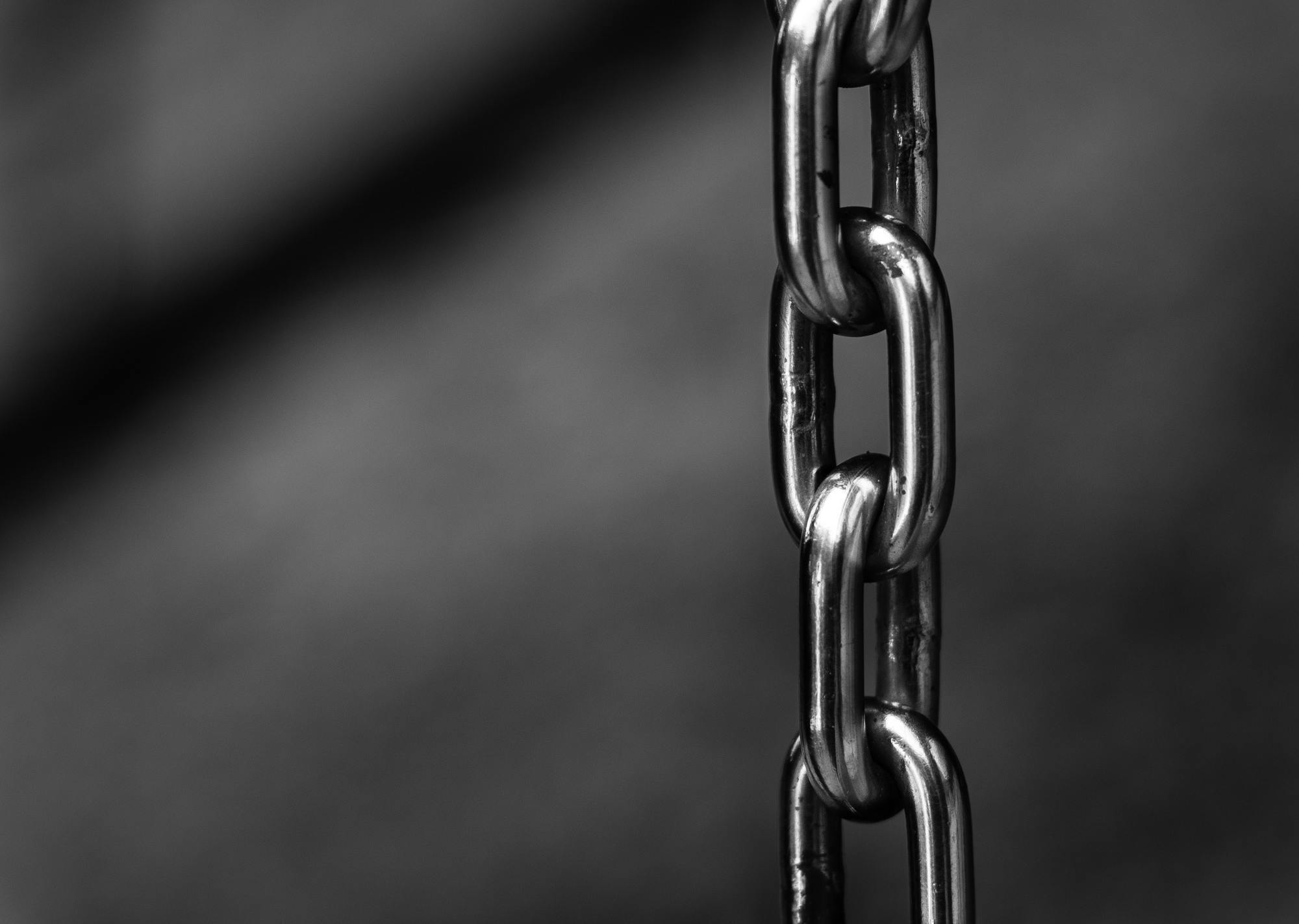 a metal chain up close