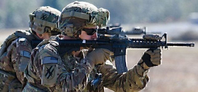 army soldier shooting at the range