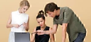a picture of a group of people working