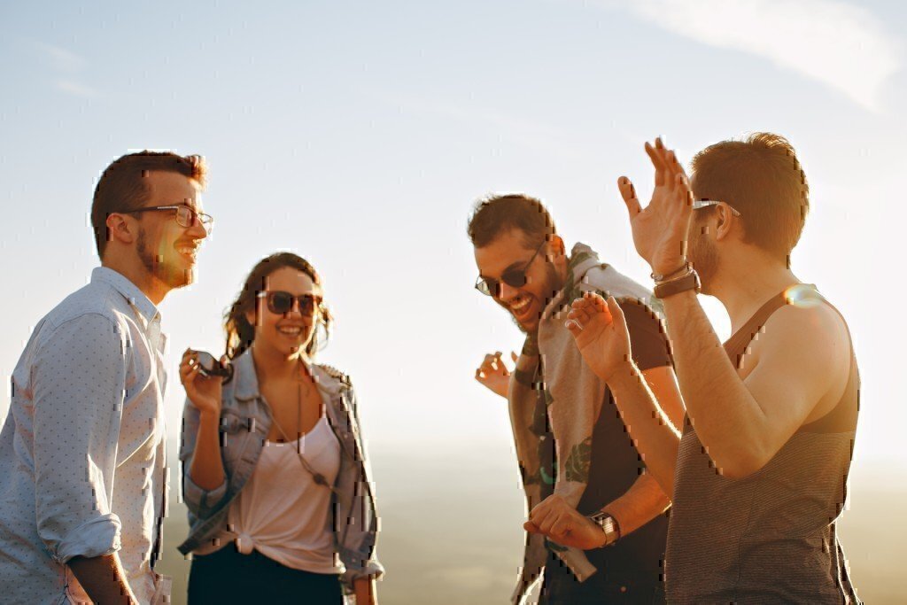 a group of people hanging out