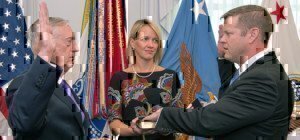 former secretary of defense james mattis swearing in army secretary of defense ryan mccarthy