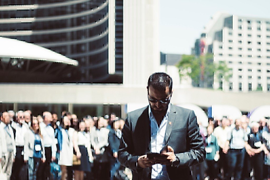 a businessman working in the city