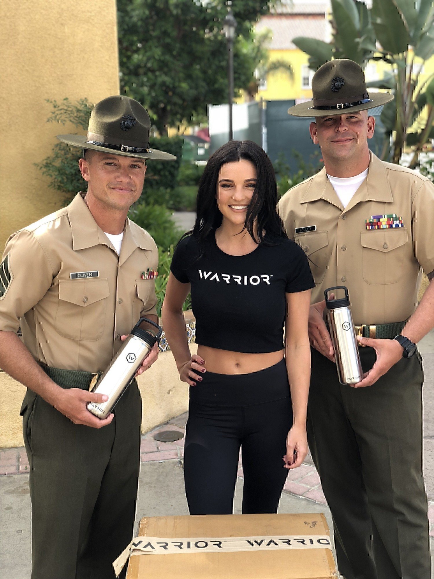 niki jensen from warrior flask with a few marines