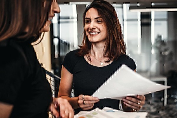 office administrative worker having a meeting