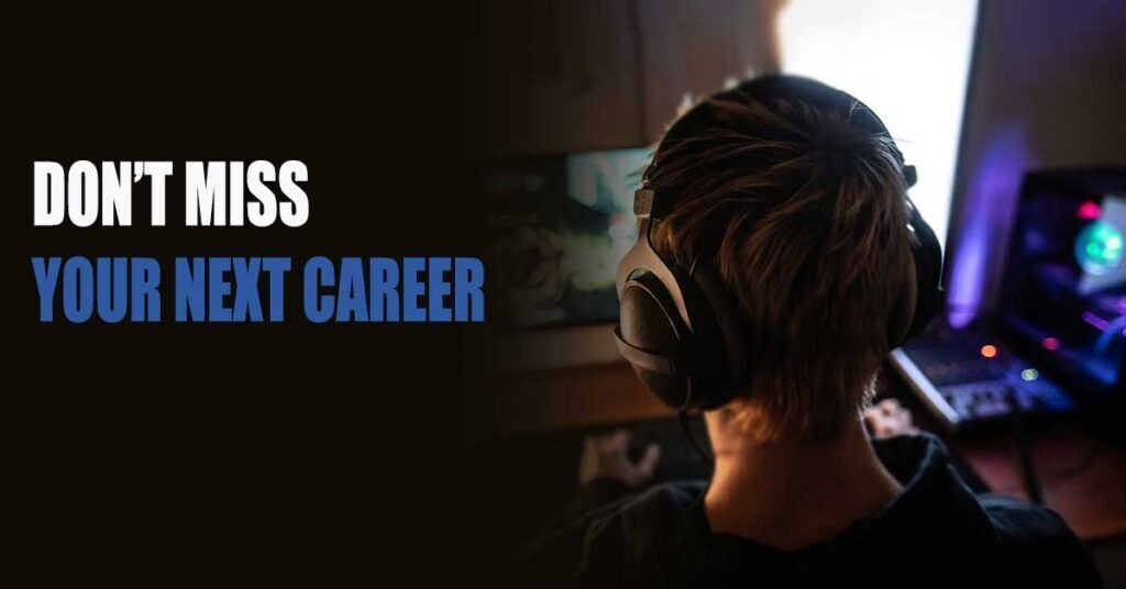 A male playing PC games. Don't miss your next career, IT Jobs are right in front of you