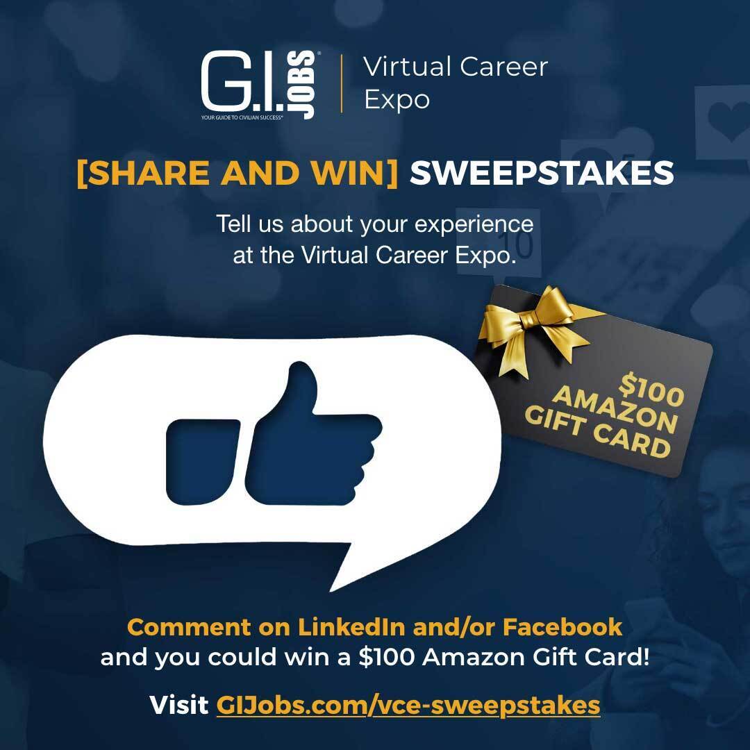 Virtual Career Expo Share and Win Sweepstakes