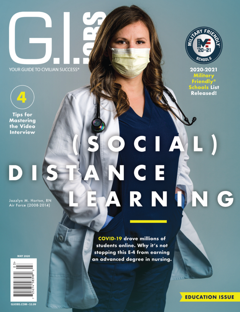 Female Air Force Veteran was on the cover of the May 2020 issue of G.I. Jobs Magazine.