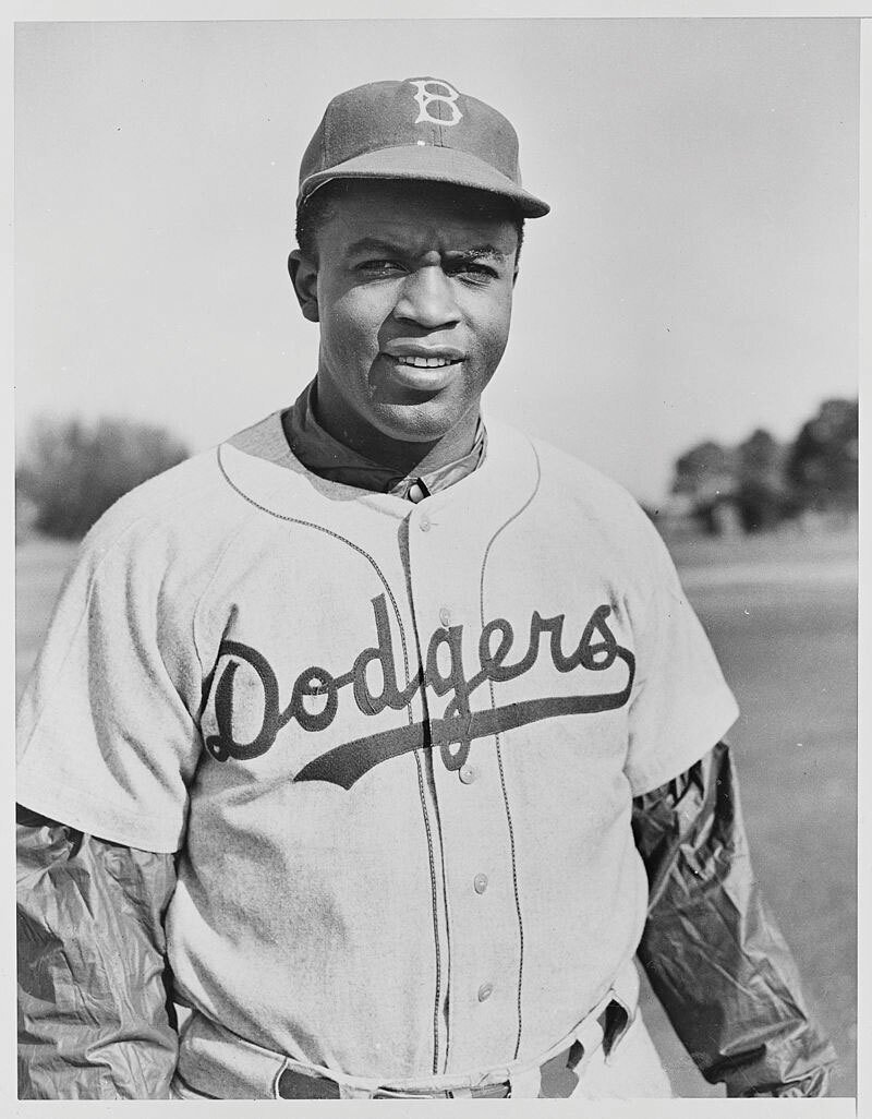 Legendary Jackie Robinson in his Dodgers uniform