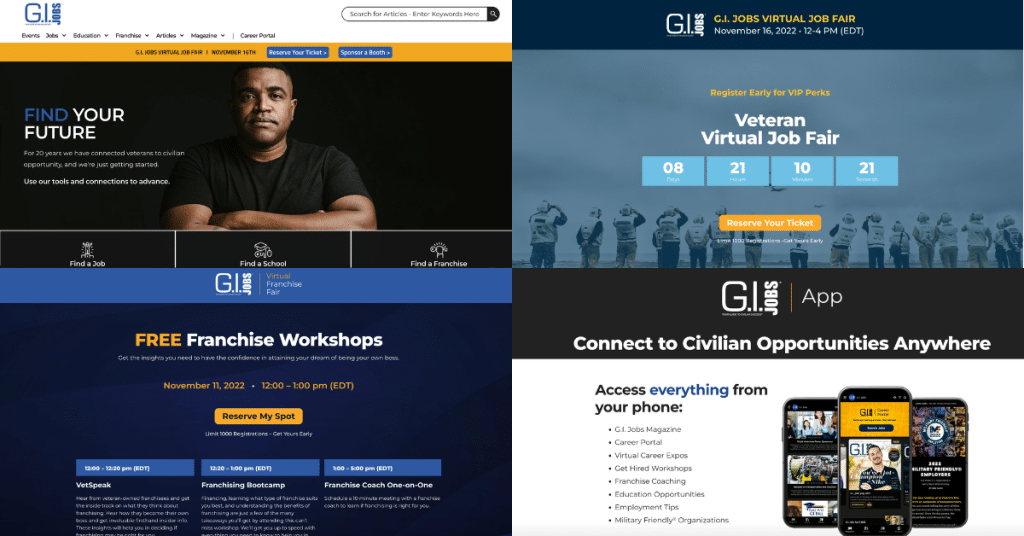 DISCOVER YOUR FUTURE. For 20 years we have connected veterans to civilian opportunity, and we're just getting started. Use our tools and connections to advance.