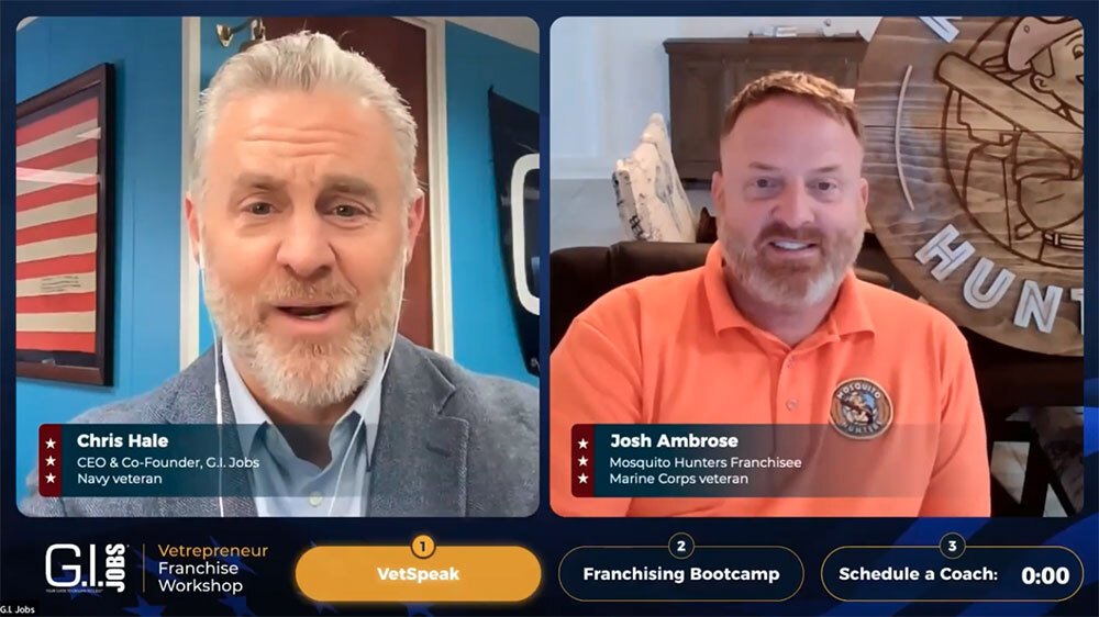 Vetrepreneur Franchise Workshop: Interview with Franchisee Josh Ambrose of Mosquito Hunters, Marine Corps veteran. The VetSpeak is sponsored by Happinest.
