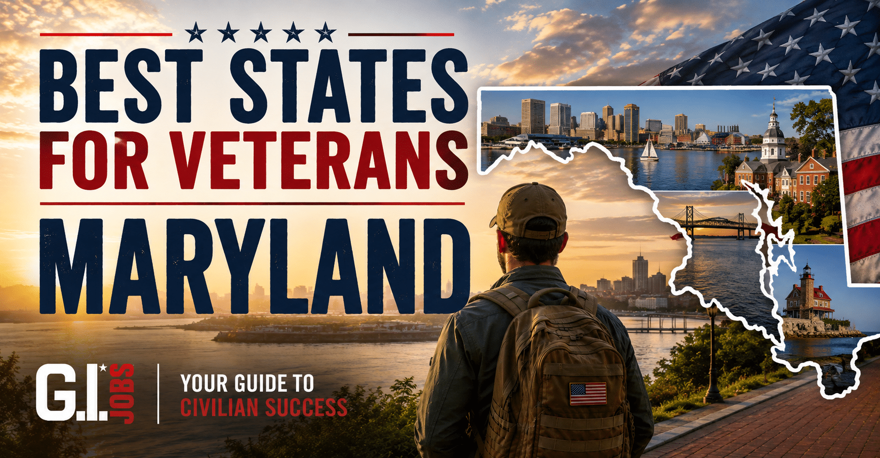 now create Maryland featured image with best states text